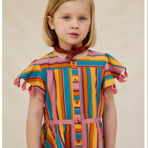 Anthropologie FARM Rio Rainbow Stripe Tassel Dress Kids Girls 2T NWT - Picture 3 of 11